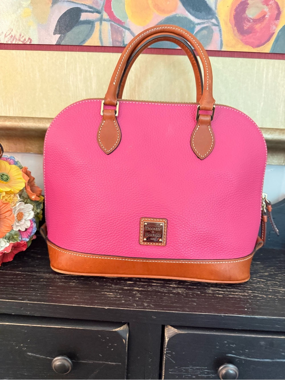 Dooney & Bourke Pebble Leather Zip Zip Satchel NWOT - Picture 1 of 8